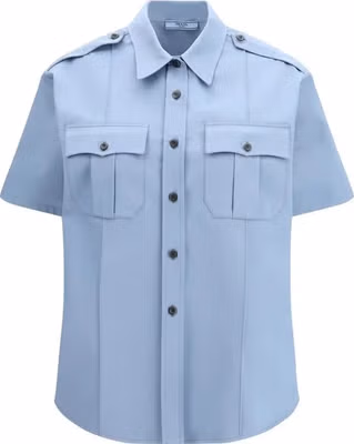 Blue Cotton Shortsleeve Shirt