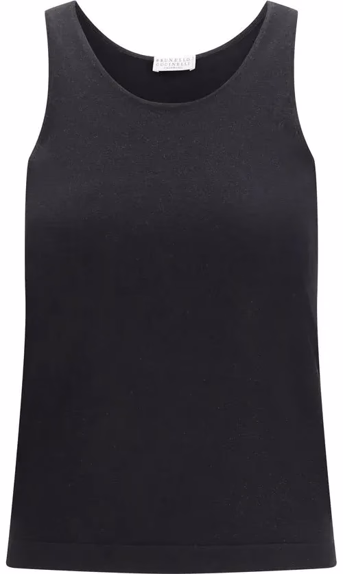 Brunello Cucinelli Black Cashmere Tank Tops