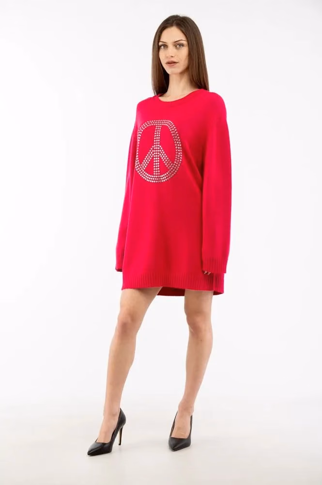 Moschino Fuchsia Wool Casual Dress