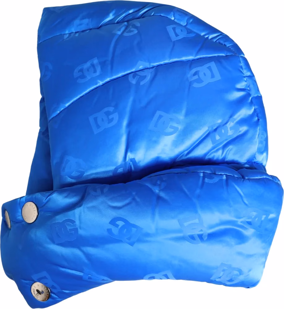 Dolce & Gabbana Men Blue Logo Print Whole Head Wrap Capello Hat