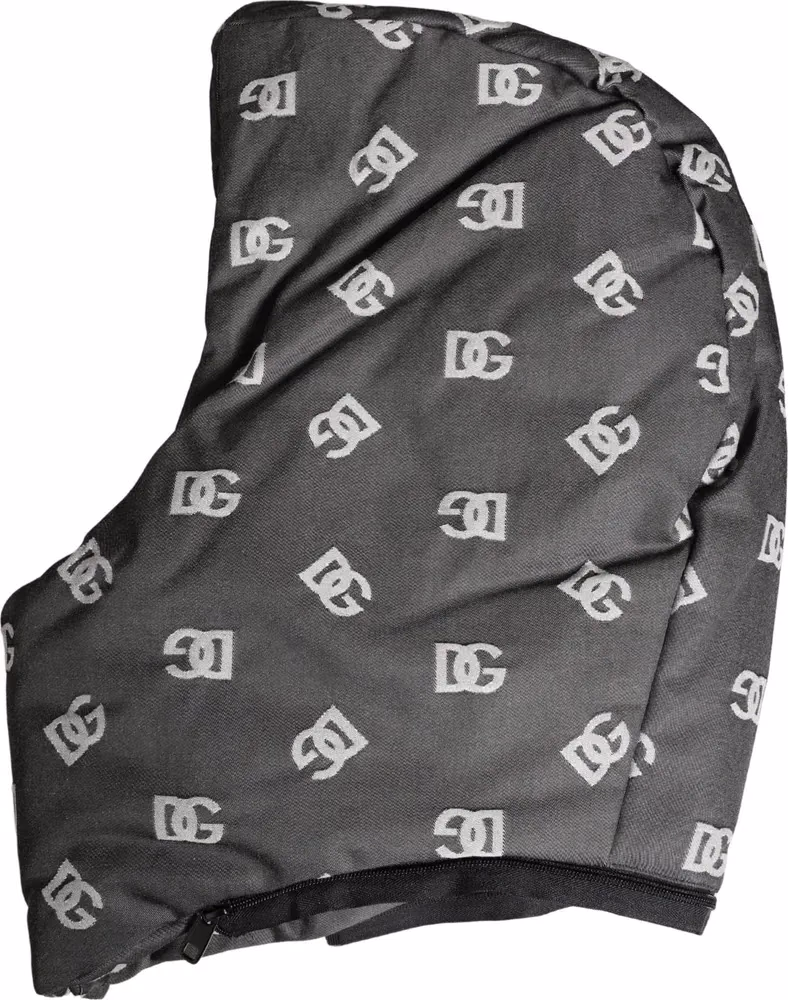Dolce & Gabbana Black Logo Print Whole Head Wrap Capello Hat