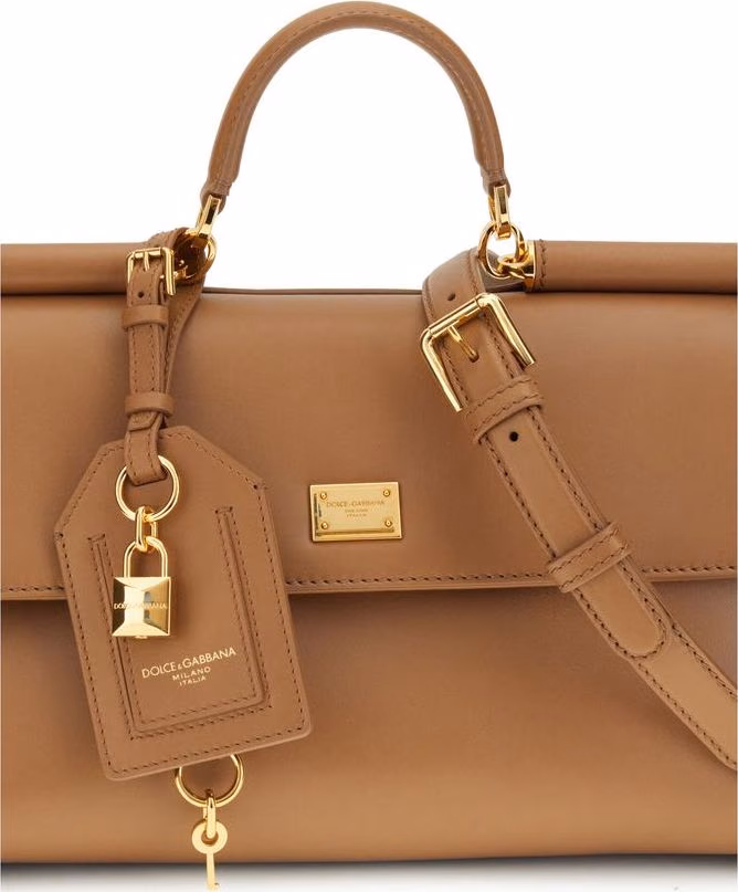 Dolce & Gabbana Beige Calf Leather Bos Taurus Shoulder Bag