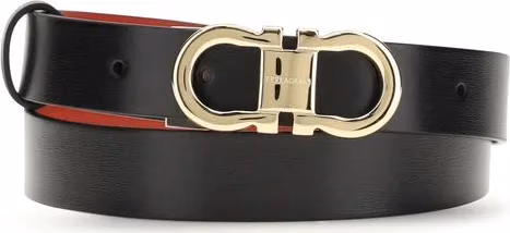 Ferragamo Black Calf Leather Bos Taurus Regular Belt