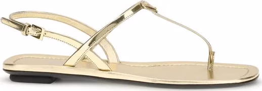Prada Silver Calf Leather Bos Taurus Flat Sandals