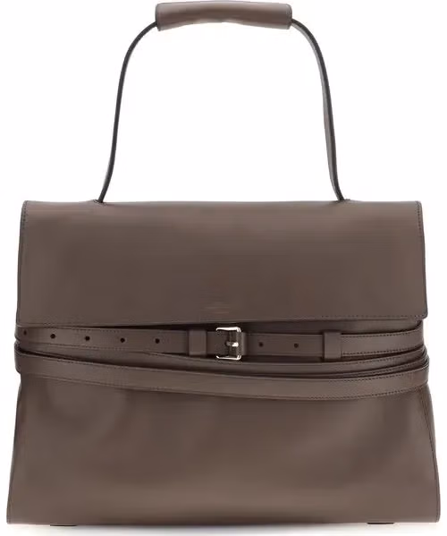 Moschino Brown Calf Leather Bos Taurus Handbag