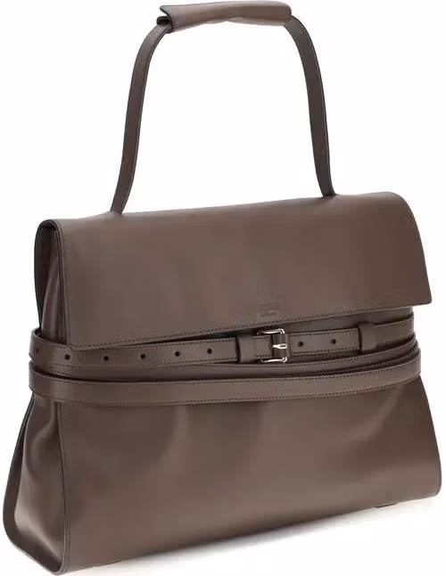 Moschino Brown Calf Leather Bos Taurus Handbag