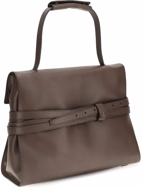 Moschino Brown Calf Leather Bos Taurus Handbag