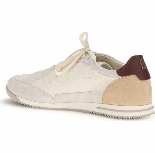 Brunello Cucinelli Beige Calf Leather Bos Taurus Sneakers