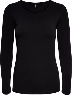 Black Cotton Long Sleeve T-Shirt
