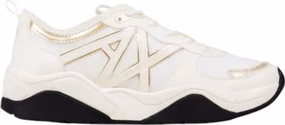 White Polyester Athletic Sneakers