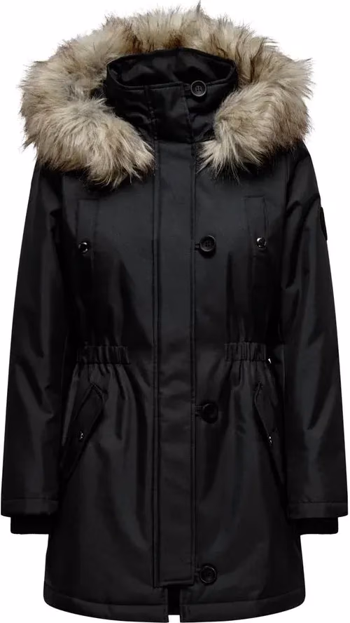 Only Black Polyester Parka