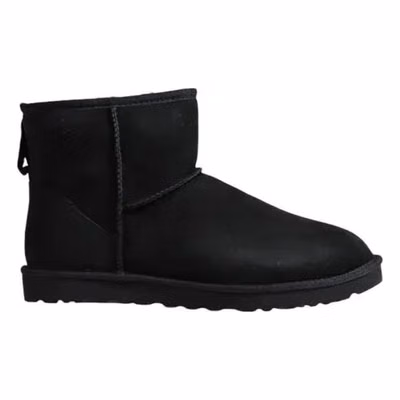 Black Suede Leather Ankle Boots
