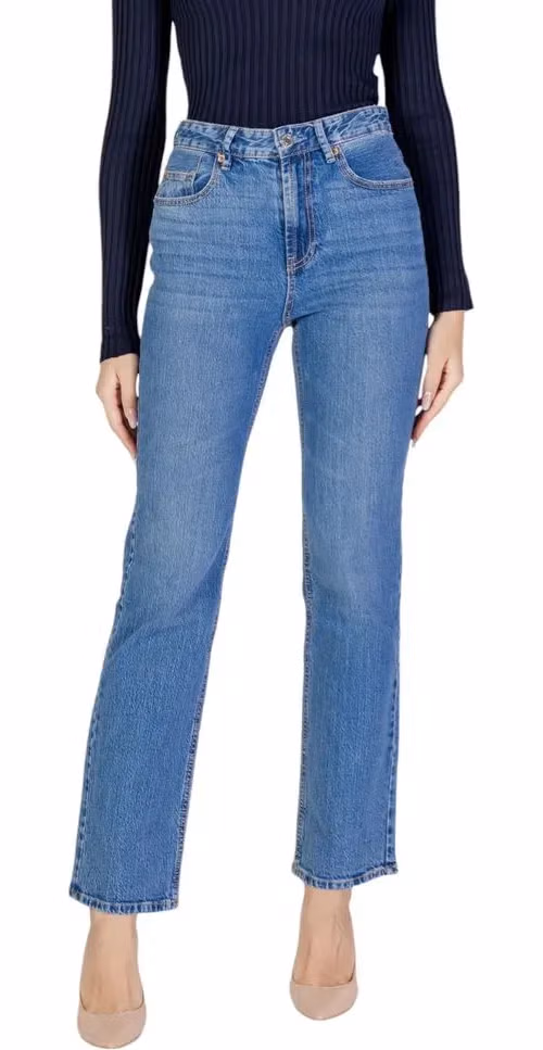 Vero Moda Light Blue Cotton Mom Jeans