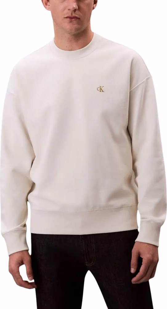 Calvin Klein Jeans White Cotton Sweatshirt