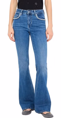 Blue Cotton Bootcut Jeans