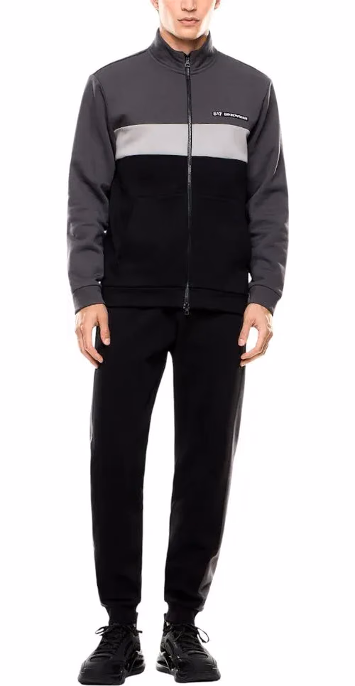 EA7 Emporio Armani Black Cotton Sweatsuit