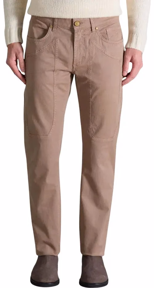 Jeckerson Beige Cotton Skinny Pants