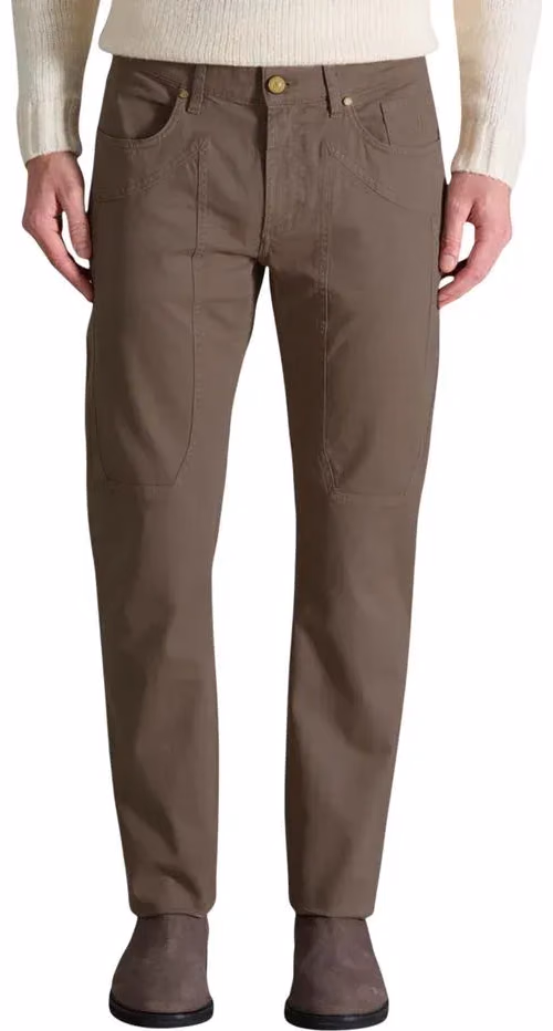 Jeckerson Brown Cotton Skinny Pants