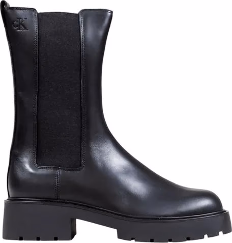 Calvin Klein Jeans Black Leather Ankle Boots