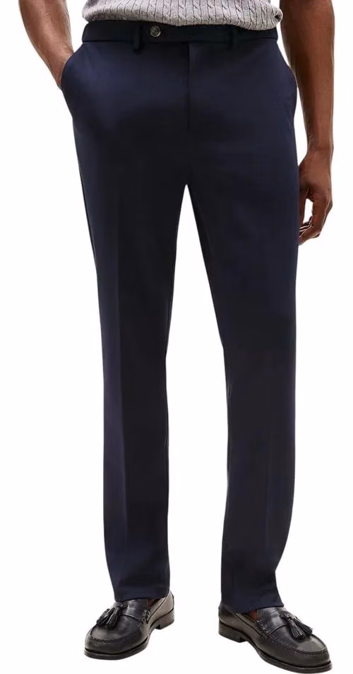 Tommy Hilfiger Blue Recycled Polyester Dress Pants