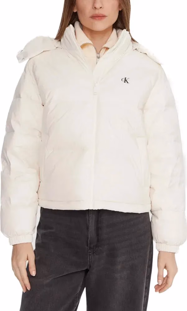 Calvin Klein Jeans Cream Polyamide Coat