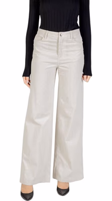 Beige Cotton Casual Pants