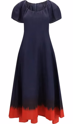 Blue Viscose Casual Dress