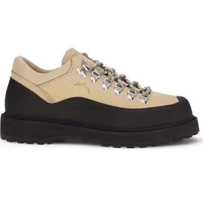 Beige Calf Leather Bos Taurus Lace-Up Boots