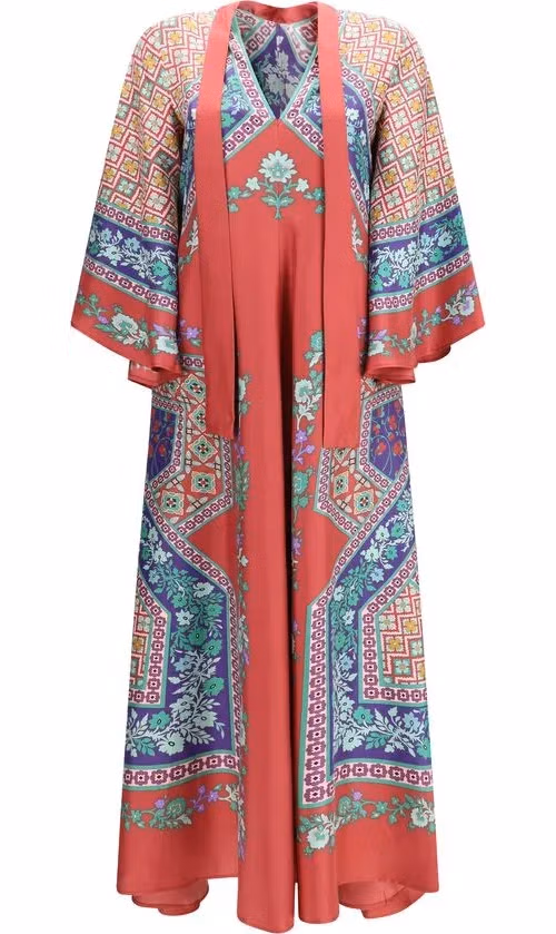 La Double J Multicolor Silk Casual Dress