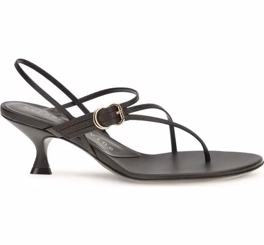 Herbert Levine Brown Calf Leather Bos Taurus Stiletto Heel Sandals