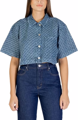 Blue Cotton Shortsleeve Shirt