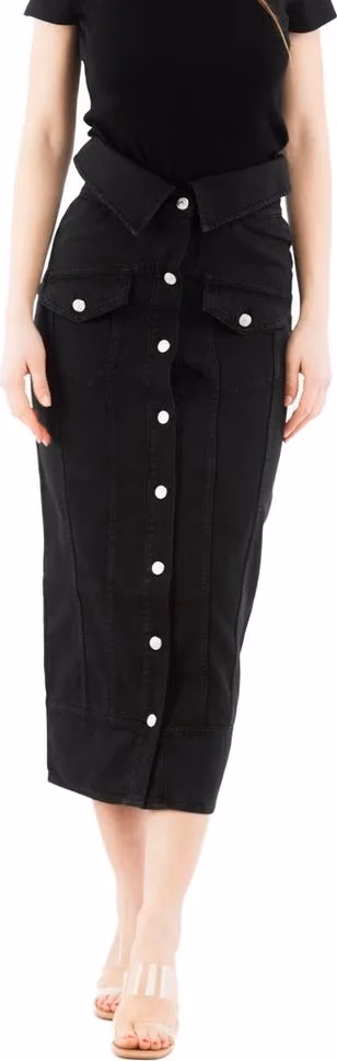 Moschino Black Cotton Midi Skirt