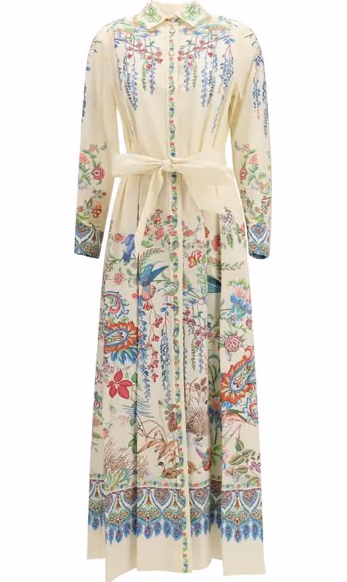 Etro White Cotton Casual Dress