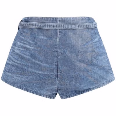 Blue Cotton Bermuda Shorts