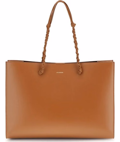 Jil Sander Brown Calf Leather Bos Taurus Shoulder Bag