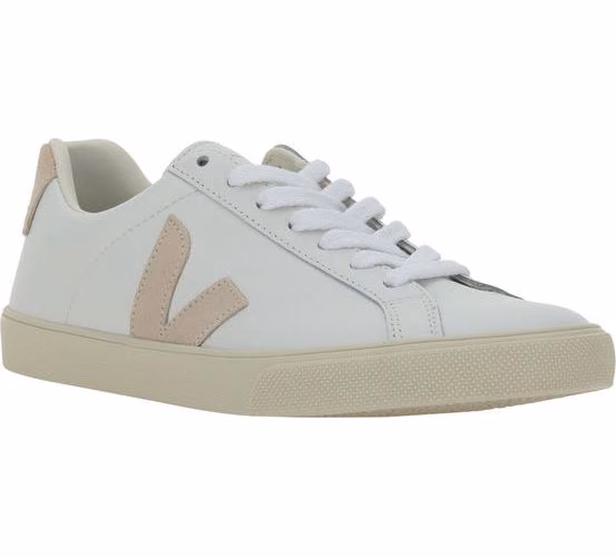 Veja White Calf Leather Bos Taurus Low Top Sneakers