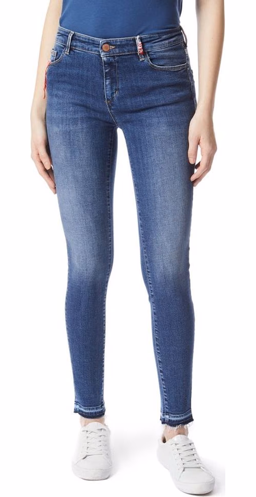 Gas Blue Cotton Skinny Jeans
