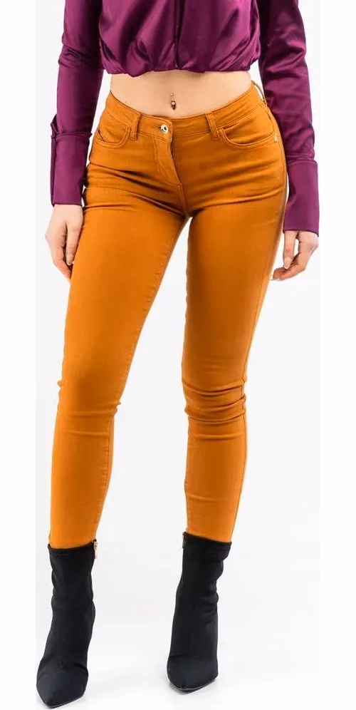 Patrizia Pepe Brown Cotton Skinny Jeans