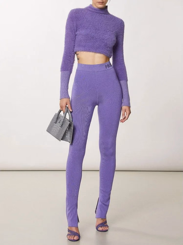 Patrizia Pepe Purple Lyocell Leggings