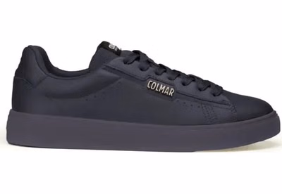 Blue Leather Low Top Sneakers