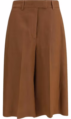 Brown Viscose Bermuda Shorts
