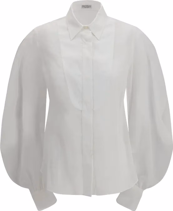 Brunello Cucinelli White Cotton Blouse