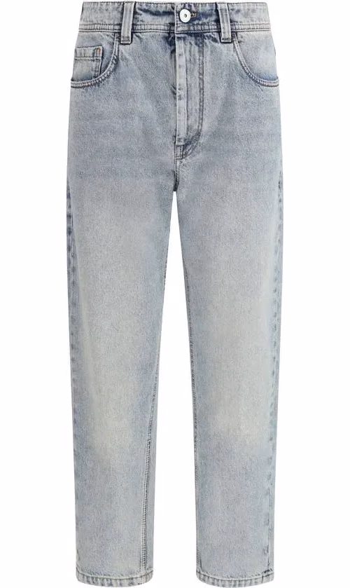 Brunello Cucinelli Blue Cotton Straight-Leg Jeans