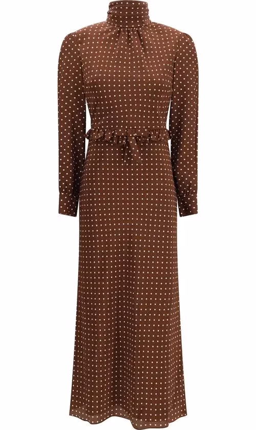 Alessandra Rich Brown Silk Casual Dress