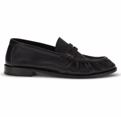 Black Calf Leather Bos Taurus Slip-On Loafers