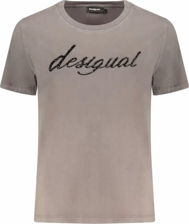 Desigual Grigio Cotton Women T-Shirt