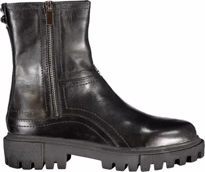 Black Leather Women Boot