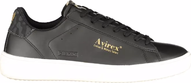 Avirex Black Polyurethane Men Sneaker