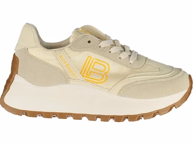 Laura Biagiotti Beige Polyurethane Women Sneaker