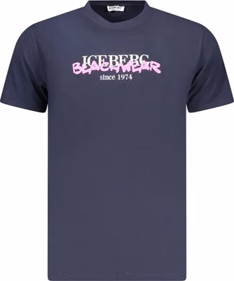 Neon Blue Cotton Mens T-Shirt